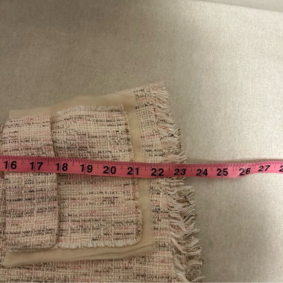 Anne Klein Vintage Women Coquette Girl Tweed Pink and White Suit Blazer Size 10 - Picture 10 of 11